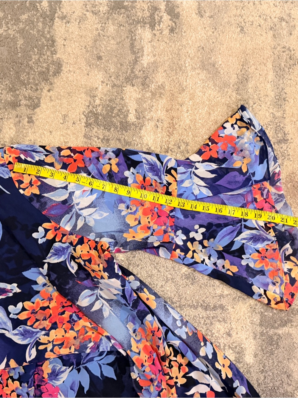 Roz & Ali Floral Navy Blue & Coral Dress - Picture 8 of 8